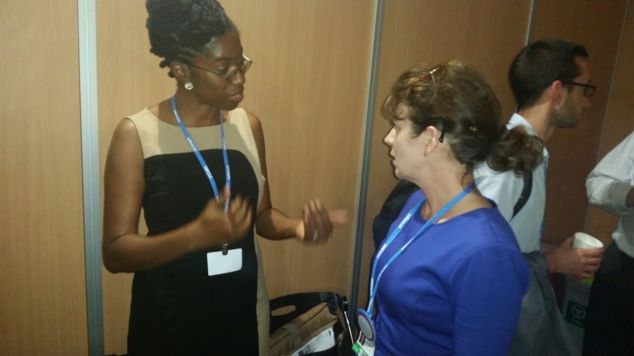 Indi Mclymont-Lafayette (L), Journalist and the Regional Director of Panos Caribbean 